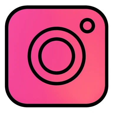 Instagram logo in pink color icon style with a soft gradient sticker