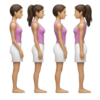 Woman Back muscles, exact same posture but Caucasian woman, brunette sticker