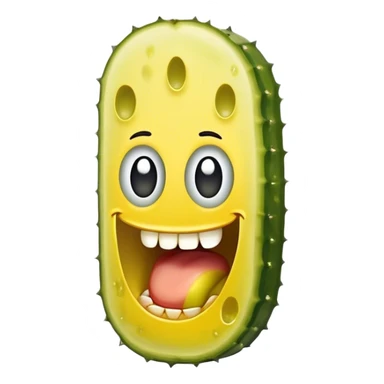 Pickle slice covered in teeth plaque   sticker