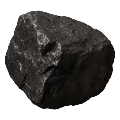 realistic and detailed piece of coal ore, no background sticker