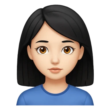 chica con pelo  negro y media melena y ojos marrones sticker