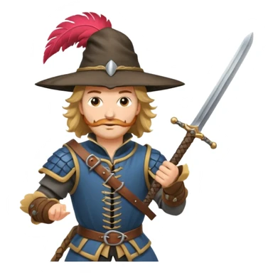 landsknecht swinging a large two handed sword sticker