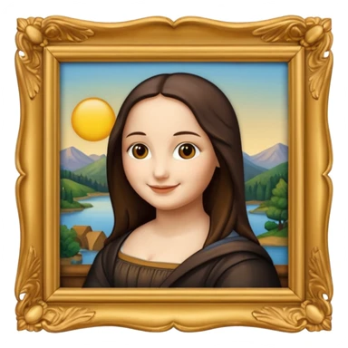 Mona Lisa inside of a picture frame  sticker