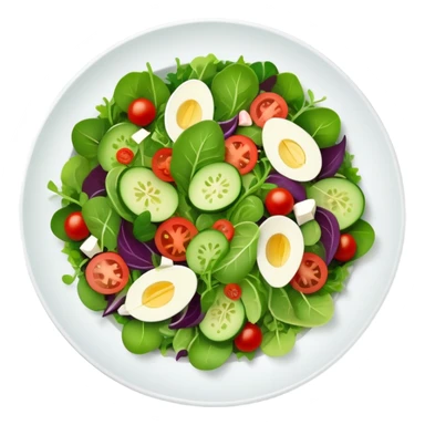 Top view of a salad on a plate. sticker