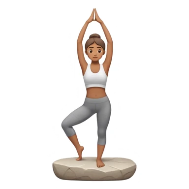 A person stands on a stone doing  standing yoga sticker