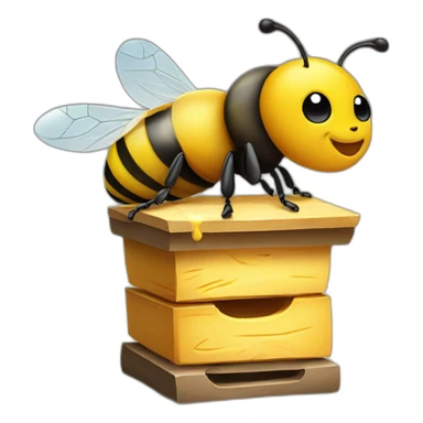 bee on hive sticker