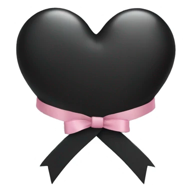 Black heart with ribbon sticker
