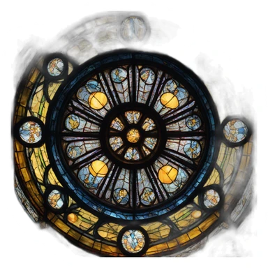 Spaghetti stained glass church window sticker