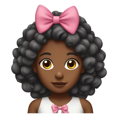 black girl with bows in her hair sticker