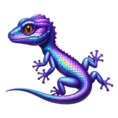 glitter purple lizard sticker