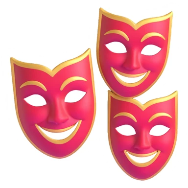 classic Greek drama masks, traditional comedy with smile and tragedy with frown, ornate theater masks sticker