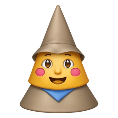 Dribbling, thick looking Emoji wearing a dunce hat sticker