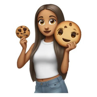 Ariana grande with a cookie in one hand and juice in the other sticker
