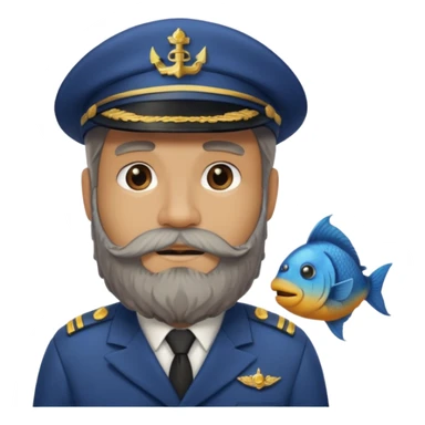 bearded fish ship captain sticker