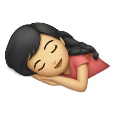 asian girl sleeping  sticker