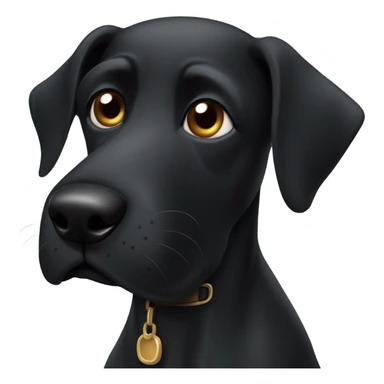 black dog with balck beard on chin sticker