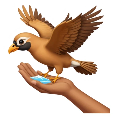 Flying bird above  hand sticker