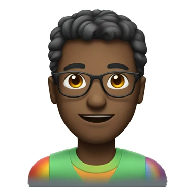 Guy with glasses and rainbow sticker
