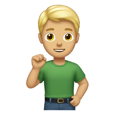 a man with blond short hair and a little bit of a beart and a green leave in his hand sticker