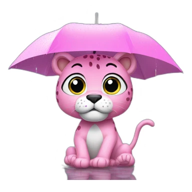 pink panther under rain sticker