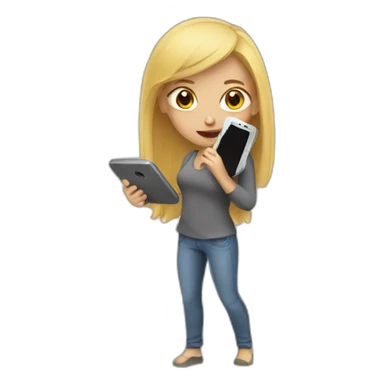 woman steal phone sticker