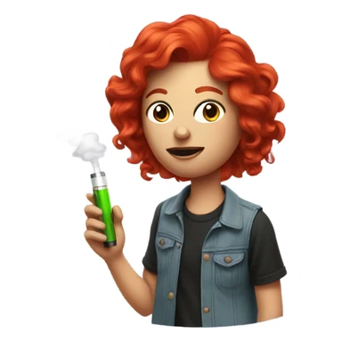 red head with vape sticker