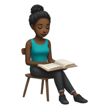 black girl reading sticker