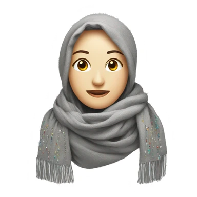 gray scarf embroidered with beads sticker