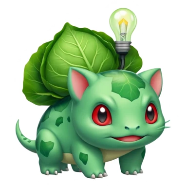 Bulbasaur with a green cabbage-like bulb on back  sticker