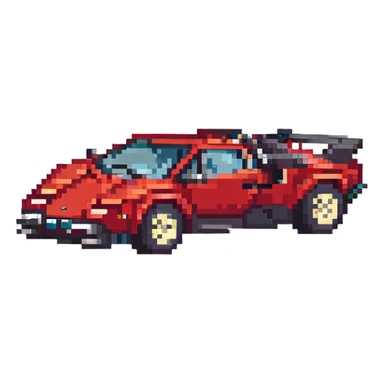 красная Lamborghini Countach, no background sticker