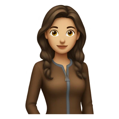 brunette girl on brown horse sticker