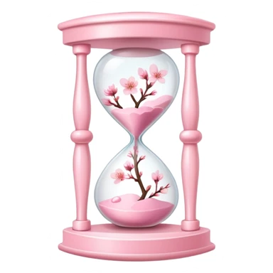 Pink pastel and white Cherry Blossom hourglass sticker