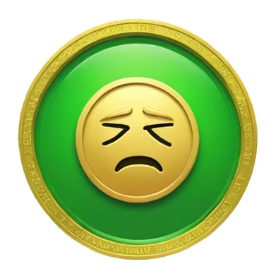 gold coin with UNTHINK written on it and green color  sticker