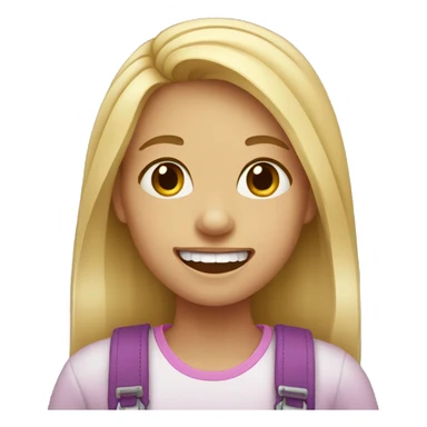 Girl with braces sticker