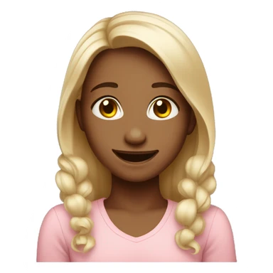 happy blushing medium tone girl sticker