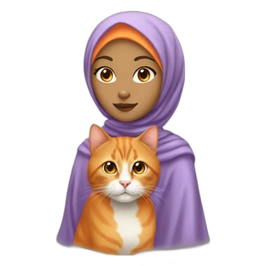 Cure Orange cat with a lightskin who wear hijab sticker