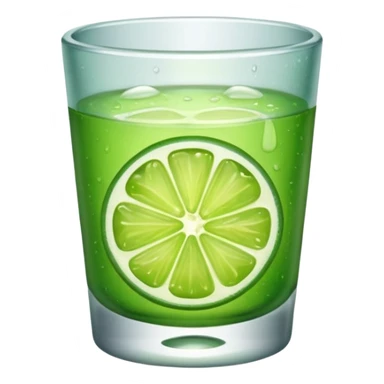Shot glass with lime sticker