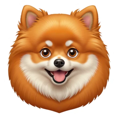 Cinematic Comical Orange Pomeranian Portrait Emoji, Head tilted dramatically with an exaggeratedly shocked or amused expression, featuring a glossy, fluffy orange Fur with a striking sheen, wide, expressive brown eyes filled with playful disbelief, Simplified yet hilariously expressive features, highly detailed, glowing with a slightly sassy glow, high shine, dramatic yet playful, stylized with an air of cheeky mischief, bright and endearing, soft glowing outline, capturing the essence of a spirited and over-the-top companion, so meme-worthy it feels like it could side-eye its way into internet fame instantly! sticker