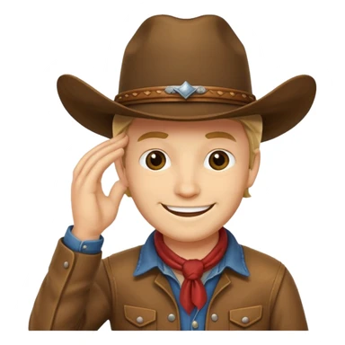 Cowboy tipping his hat. TIPPING HIS HAT. Where the fuck does the cookie come from idiot? sticker