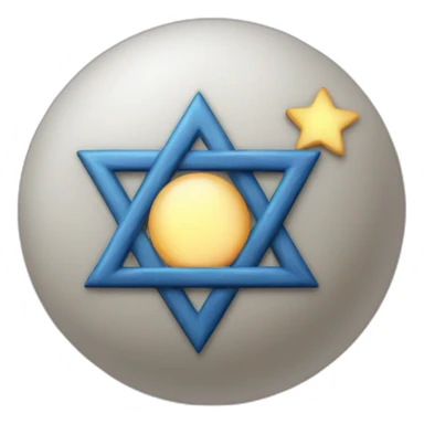 moon with star of david sticker
