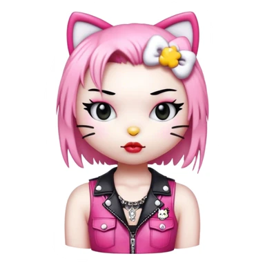 punk rock hello kitty girl sticker