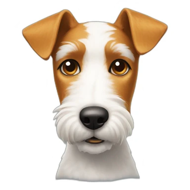 Fox terrier with one pointy ear and the other ear folded sticker