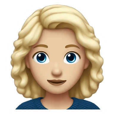 Girl with blond hair blue eyes an dark blua sweater sticker