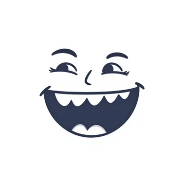 Simple face with blue lips and chattering teeth sticker