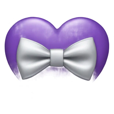 purple Heart with silver bow tie sticker