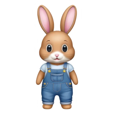 bunny wearing overalls sticker