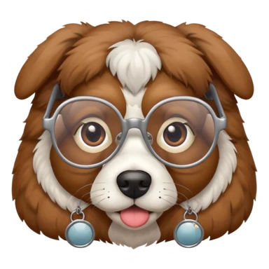 dog wearing grany sticker