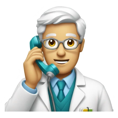 a pharmacist talking on the phone sticker