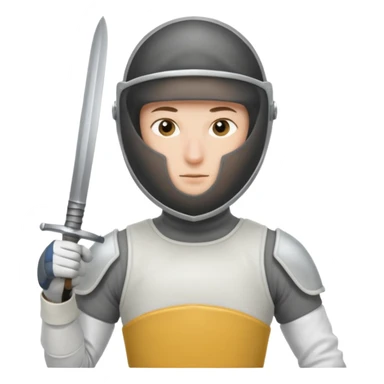 fencer with sword stance sticker