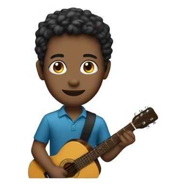 Young music teacher with guitar  sticker